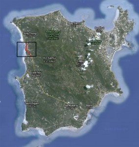 Карта Ко Самуи, вид с Google Maps