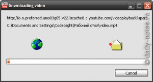 Процесс сохранения видео с youtube