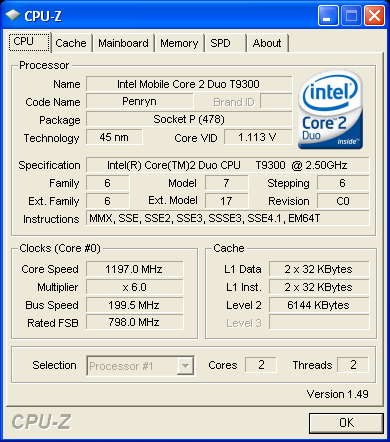 CPU-Z T9300