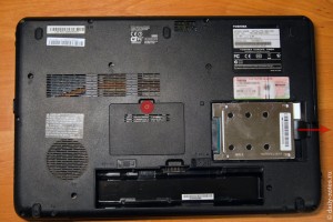 Извлечение HDD из Toshiba l500