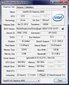 Архитектура графики по мнению GPU-Z