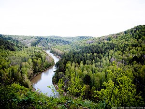 Вид с Бердских скал на реку Бердь, Новосибирская область