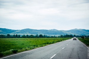 Пейзажи вдоль дороги в Хакасии