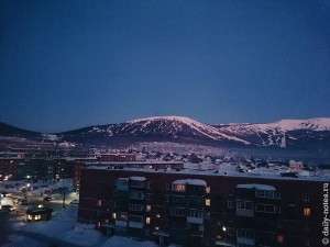 Гора Зеленая на рассвете (Шерегеш)